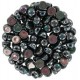 Czech 2-hole Cabochon beads 6mm Jet Full Apricot Medium